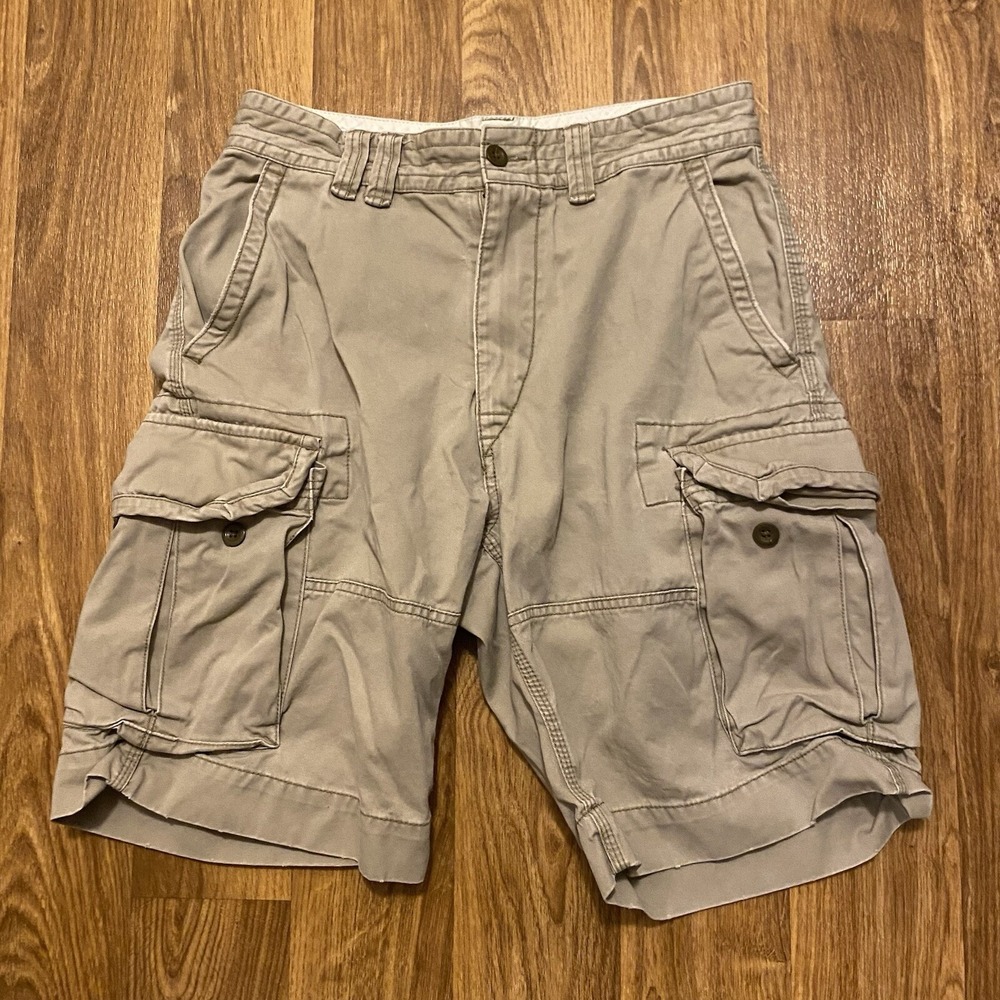 Vintage Polo Ralph Lauren Cargo Shorts Men 31 Tan Ripstop Khaki Chino Pockets